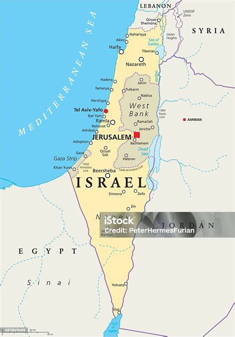 Vetores De Israel Mapa Político E Mais Imagens De Mapa Mapa Israel