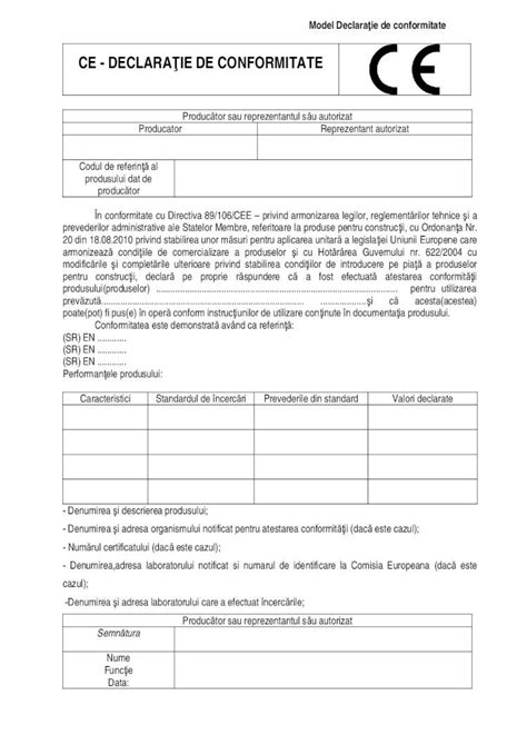PDF ANEXA 2 Model Declaratie De Conformitate 1 DOKUMEN TIPS