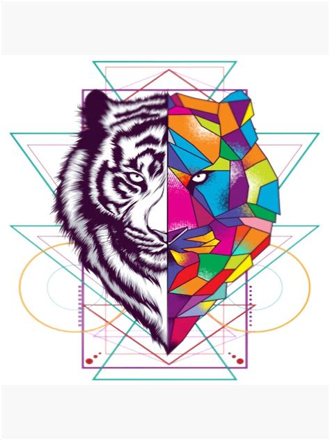 Tiger Face With Sacred Geometry Ornament Design Gifts Canvas Print