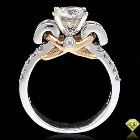 This solitaire engagement ring is simply perfection. 2.06ctw Round Diamond Scroll Cathedral Engagement Ring 18K ...