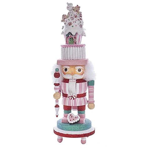 Kurt Adler 15 Inch Hollywood Nutcracker With Pink Candy House Hat And
