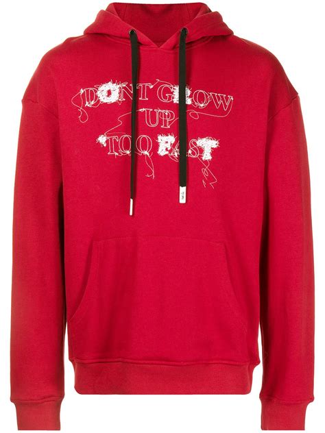 Haculla Red Dont Grow Up Too Fast Cotton Hoodie For Men Ha02bbkh03