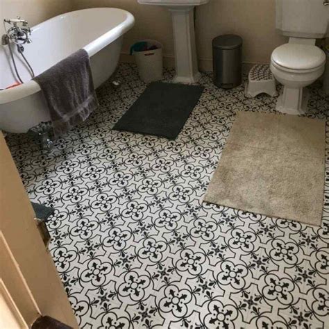 Livelynine peel and stick floor tile 12x12 inch 16 pack marble black vinyl flooring peel and stick flooring tiles for kitchen bedroom bathroom farmhouse renter floor stickers peel and stick tile floor. Sheet Vinyl Flooring | White & Black | Vintage Georgian ...