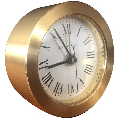 Vintage Tiffany And Co Square Brass Desk Clock 1970s For Sale At 1stdibs