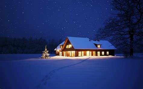 Holidays Christmas Seasonal Winter Snow Night Lights Seasons Seasonal