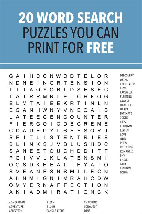 26 Word Search Puzzles You Can Print For Free Free Printable Word