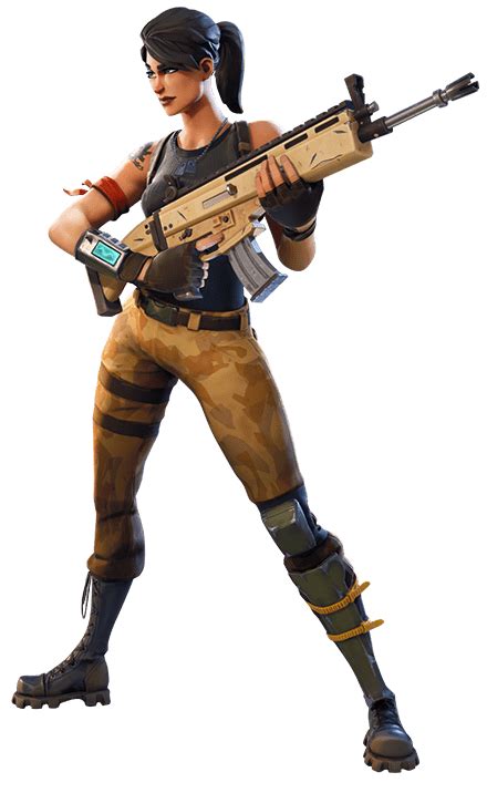 Fortnite Girl Character With Gun Transparent Png Stickpng