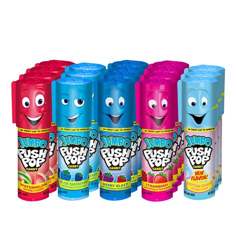 Push Pop Jumbo Individually Wrapped Bulk Lollipop Variety Party Pack