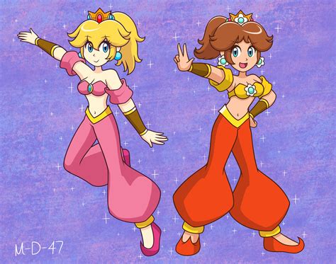 Peach And Daisy Dressed As Shantae Comm By M D 47 R Wonderfulgenies