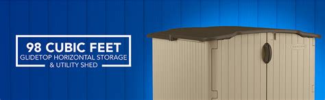 Suncast Bms4900 98 Cu Ft Glidetop Horizontal Storage