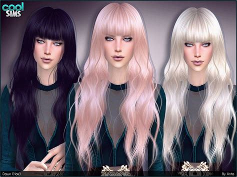 Anto Dawn Hair The Sims 4 Catalog Sims Hair Womens Hairstyles