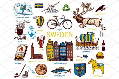 Symbols Of Sweden In Vintage By Arthur Balitskiy On Creativemarket