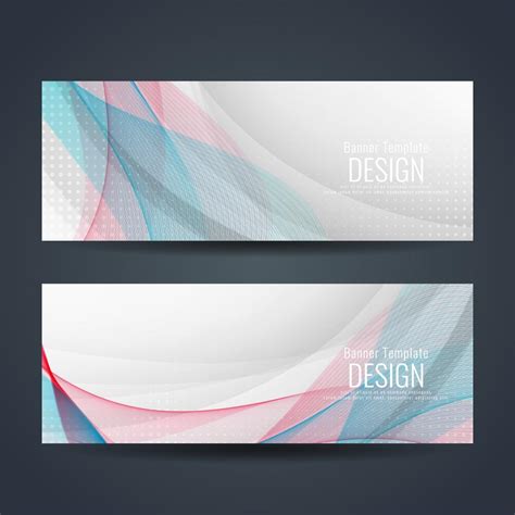 Abstract Colorful Wavy Stylish Banners Set 255770 Vector Art At Vecteezy