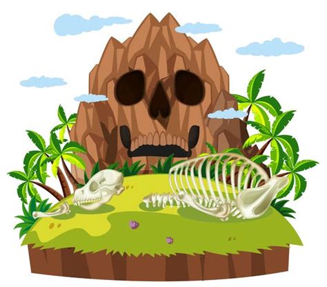 Animal Skull On Island 607708 Vector Art At Vecteezy