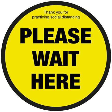 Please Wait Here Social Distancing Floor Sign Catersigns