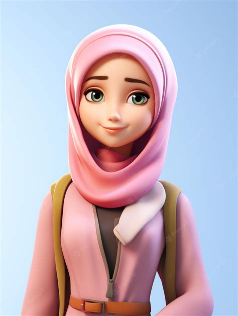 Premium Photo 3d Pixar Character Portraits Of Muslim