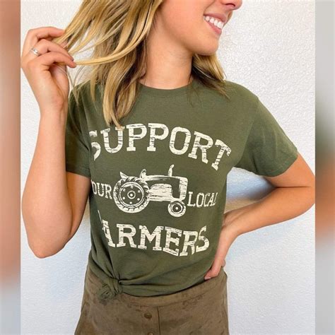 Support Your Local Farmers Graphic Tee Farm Shirt Eat Etsy