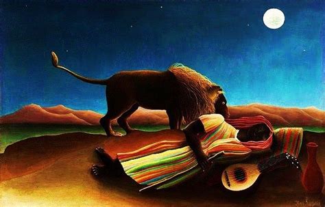 Henri Rousseau (1844-1910) French The Sleeping Gypsy c.1897 one of the