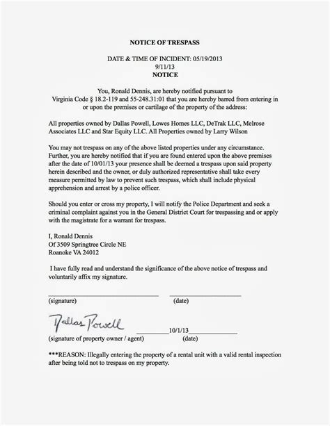 Cease And Desist Trespassing Letter Template Samples Letter Template
