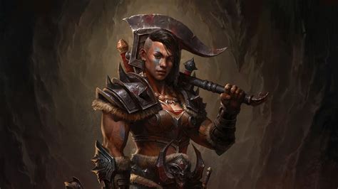 2048x1152 Resolution Diablo Immortal Hd Barbarian Female Gaming