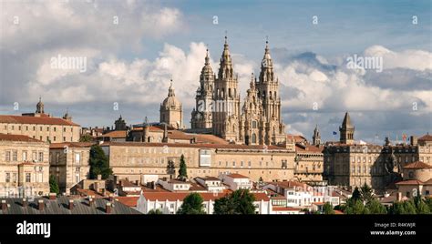 Santiago De Compostela View And Amazing Cathedral Of Santiago De