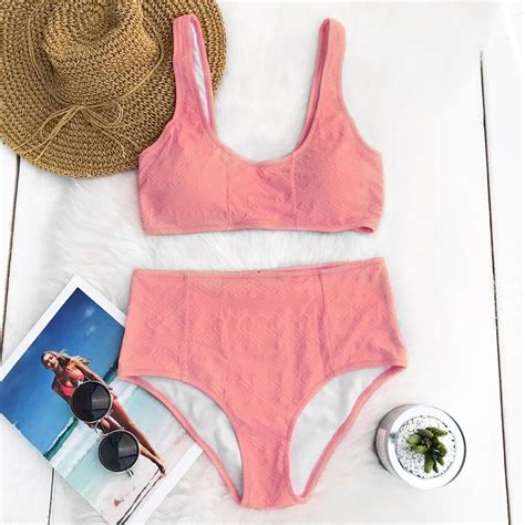 Cupshe Pink Romance Tank Bikini Set Women Summer Swimsuit Beach Bathing Suit Swimwear Brazilian