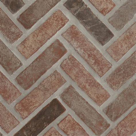 Artisanbrik X Textured Clay Brick Herringbone Floor Wall Tile Lupon