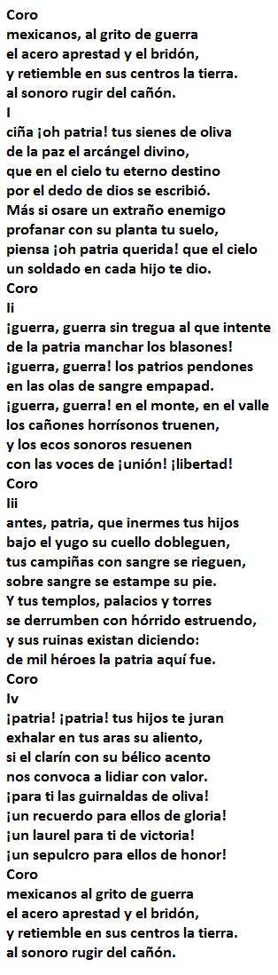 Historia Y Letra Del Himno Nacional Mexicano