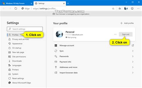 How To Sign In And Sign Out Of Profile In Microsoft Edge Chromium