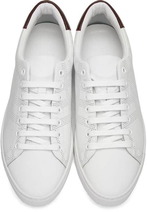 Burberry White Leather Albert Sneakers For Men Lyst