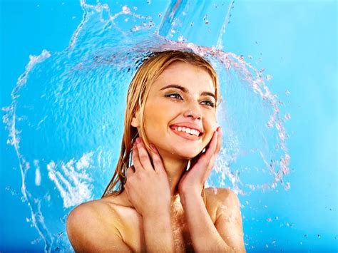 Wet Woman Face With Water Drop Stock Photo Poznyakov 19216493