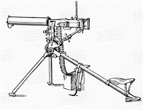 More images for how to draw a machine gun ww1 » A machine gun mounted on a tripod, used during WWI. From ...
