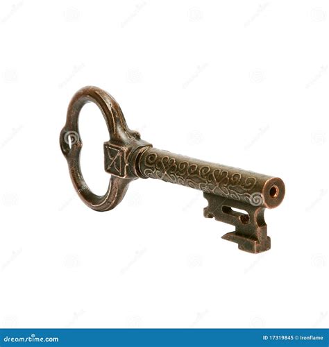 Vintage Bronze Key Isolated Stock Image Image Of Object Symbolic