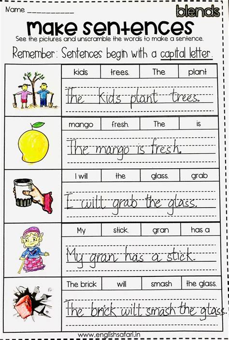 The Worksheet For Making Sentences With Pictures And Words To Help