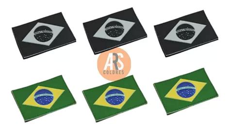 Kit Patch Bandeira Do Brasil Emborrachado Velcro Parcelamento