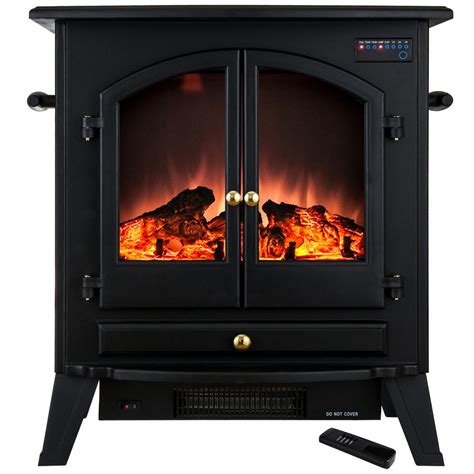 Akdy 25 In Freestanding Electric Fireplace Stove Heater In Black With