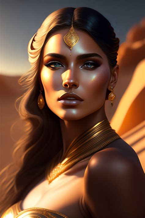 Lexica A Beautiful Cinematic Female Sand Goddess Glow Golden Tatto Galatic Shamen With