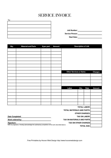 Fill In Blank Printable Invoice Invoice Template Ideas