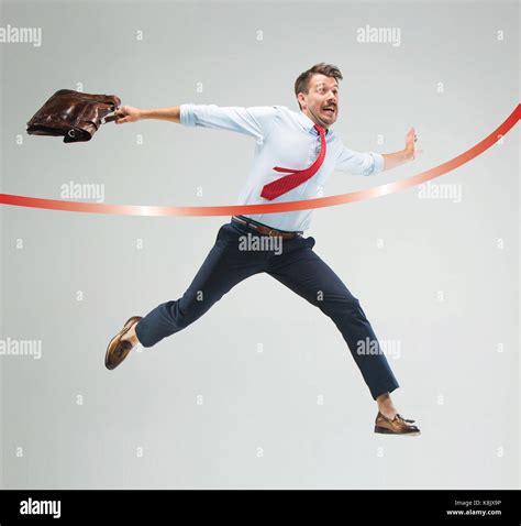 Concept Of Successful Businessman In A Finishing Line Stock Photo Alamy