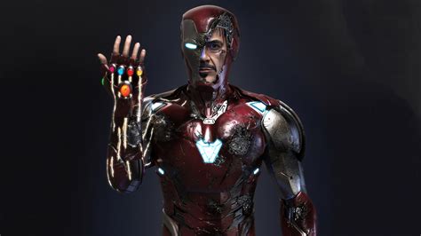 Iron Man Infinity Gauntlet 4k Art Wallpaperhd Superheroes Wallpapers