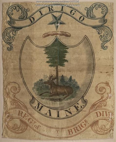 Maine Militia Flag Ca 1822 Maine Memory Network