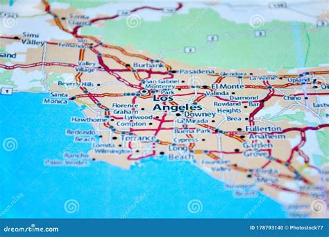 The Map Of Usa Los Angeles Stock Photo Image Of Location Country