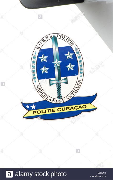 Insignia Korps Politie Nederlanse Antillen Curacao Police Stock Photo