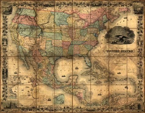 Map Of The United States Of America Published By J H Colton 1857