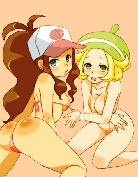 Rule 34 2girls Artist Request Ass Bianca Pokemon Bikini Blush