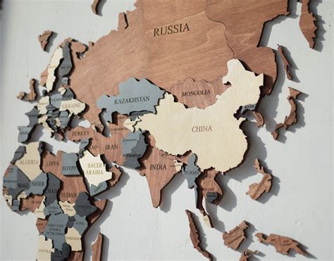 Wooden World Map Wall Art Us States Map