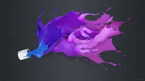 Blue And Purple Paint Splatter Hd Wallpaper Wallpaper Flare