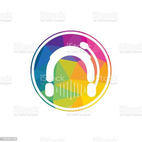 Headphones Microphone Music Sound Waves Radio Vector Image Stock