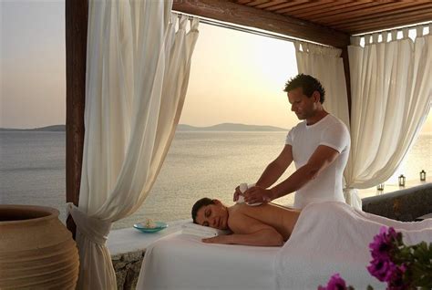 Massage Therapy With A Beautiful Ocean View At Mykonos Grand Greece
