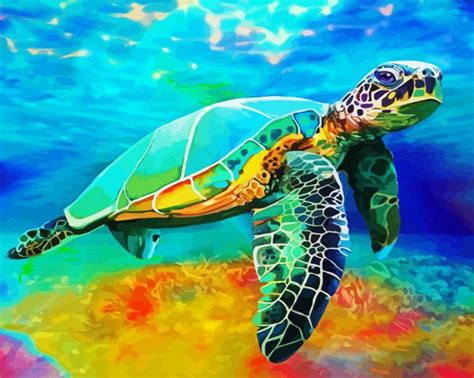 Colorful Sea Turtle 5d Diamond Painting